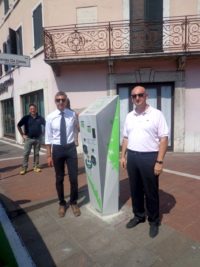 Inaugurazione CEREA (VR). A sx Mauro Inzoli di FCS Mobility, a dx Paolo Marconcini, il Sindaco di Cerea